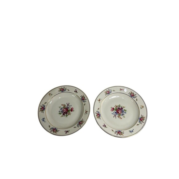 Tirschenreuth Queen's Rose Smooth #4416 Rimmed Soup Bowl Multi Floral Gold Trim - Picture 3 of 7